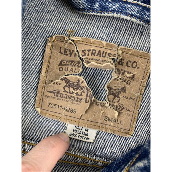 Levi's Strauss Trucker Jacket Vintage Denim 70511-0289 Orange Tab Mens Small - Picture 10 of 15